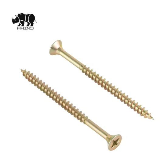 Pozi Drive Double Countersunk Yellow White Zinc Chipboard Screw